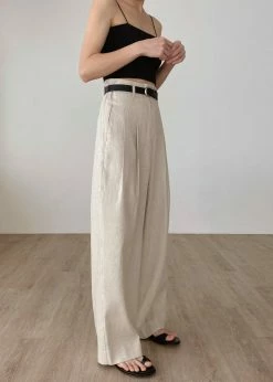 The Frankie Shop CLOTHING Maria Linen Pants - Beige