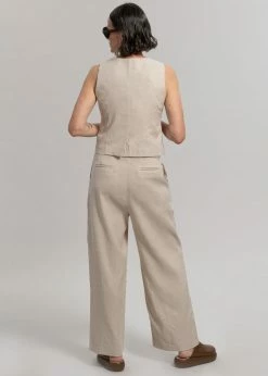 The Frankie Shop CLOTHING Maria Linen Pants - Beige
