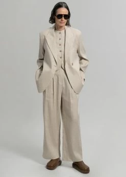 The Frankie Shop CLOTHING Maria Linen Pants - Beige