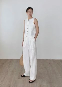 The Frankie Shop CLOTHING Maria Linen Pants - White