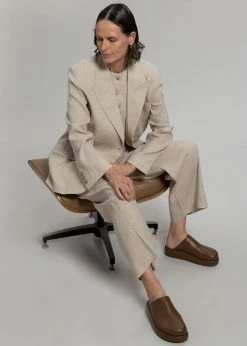 The Frankie Shop Maria Linen Vest - Beige CLOTHING