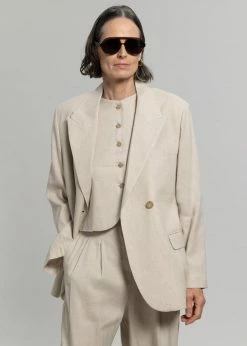 The Frankie Shop Maria Linen Vest - Beige CLOTHING