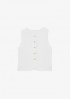 The Frankie Shop CLOTHING Maria Linen Vest - White