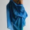 The Frankie Shop CLOTHING Marlow Oversized Linen Shirt - Blue