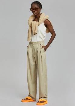 The Frankie Shop CLOTHING Marte Pleated Pants - Sand
