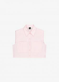 The Frankie Shop Marylin Padded Cropped Shirt - Pink