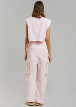The Frankie Shop Marylin Padded Cropped Shirt - Pink