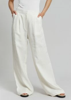 MATIN Herringbone Linen Pant - Off White