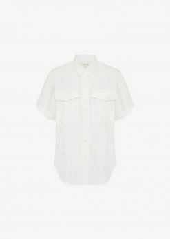 CLOTHING MATIN Short Sleeve Pocket Shirt - White