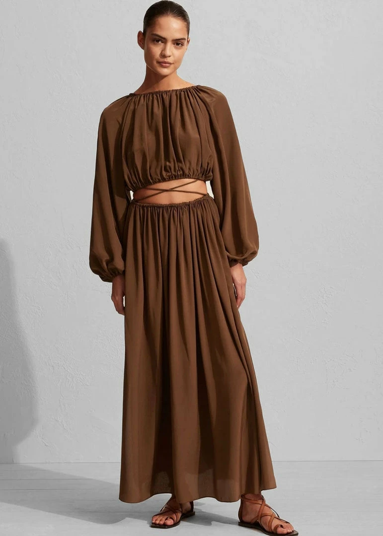 Flash Sale π Matteau Drawcord Split π Skirt - Pecan CLOTHING β¨ 4 Matteau Drawcord Split Skirt - Pecan CLOTHING