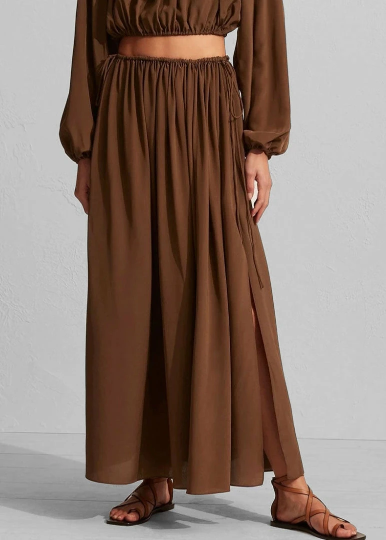 Flash Sale π Matteau Drawcord Split π Skirt - Pecan CLOTHING β¨ 1 Matteau Drawcord Split Skirt - Pecan CLOTHING