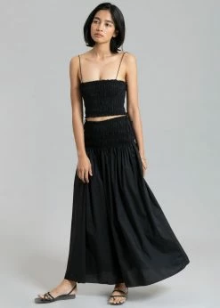 Matteau Shirred Tie Skirt - Black