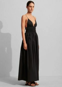 Brand new โจ CLOTHING Matteau Shirred Triangle ๐ Dress - Black ๐ 7 CLOTHING Matteau Shirred Triangle Dress - Black