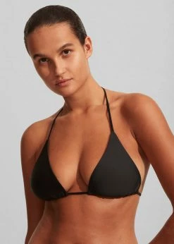 CLOTHING Matteau String Triangle Bikini Top - Black