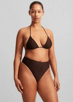 Matteau String Triangle Bikini Top - Carob CLOTHING