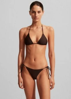 Matteau String Triangle Bikini Top - Carob CLOTHING