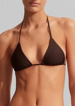 Matteau String Triangle Bikini Top - Carob CLOTHING