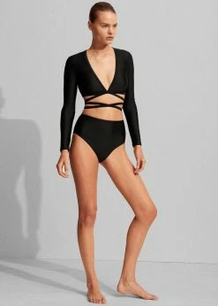 Matteau Wrap Sun Top - Black