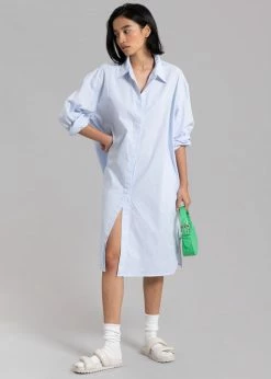 The Frankie Shop Mav Shirt Dress - Blue Stripe