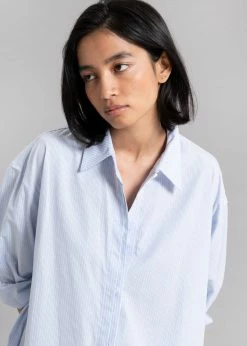 The Frankie Shop Mav Shirt Dress - Blue Stripe