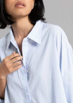 The Frankie Shop Mav Shirt Dress - Blue Stripe