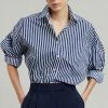 The Frankie Shop Melody Organic Cotton Shirt - Navy Stripe