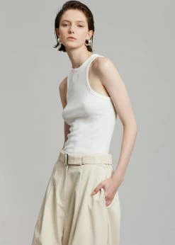 Auver_Fit CLOTHING Mia Belted Pants - Beige