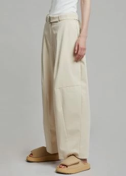 Auver_Fit CLOTHING Mia Belted Pants - Beige