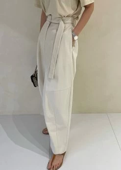 Auver_Fit CLOTHING Mia Belted Pants - Beige