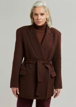 Concert Mila Belted Jacket - Dark Espresso