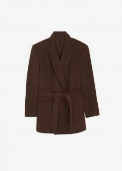 Concert Mila Belted Jacket - Dark Espresso