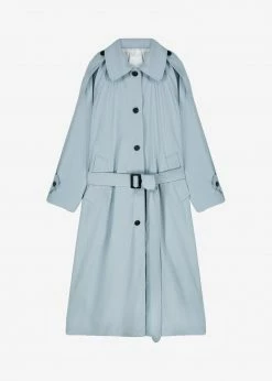Hot Sale π€© The Frankie Shop CLOTHING Millie Trench π§₯ Coat - Pale Blue π― 19 The Frankie Shop CLOTHING Millie Trench Coat - Pale Blue
