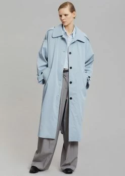 Hot Sale π€© The Frankie Shop CLOTHING Millie Trench π§₯ Coat - Pale Blue π― 14 The Frankie Shop CLOTHING Millie Trench Coat - Pale Blue