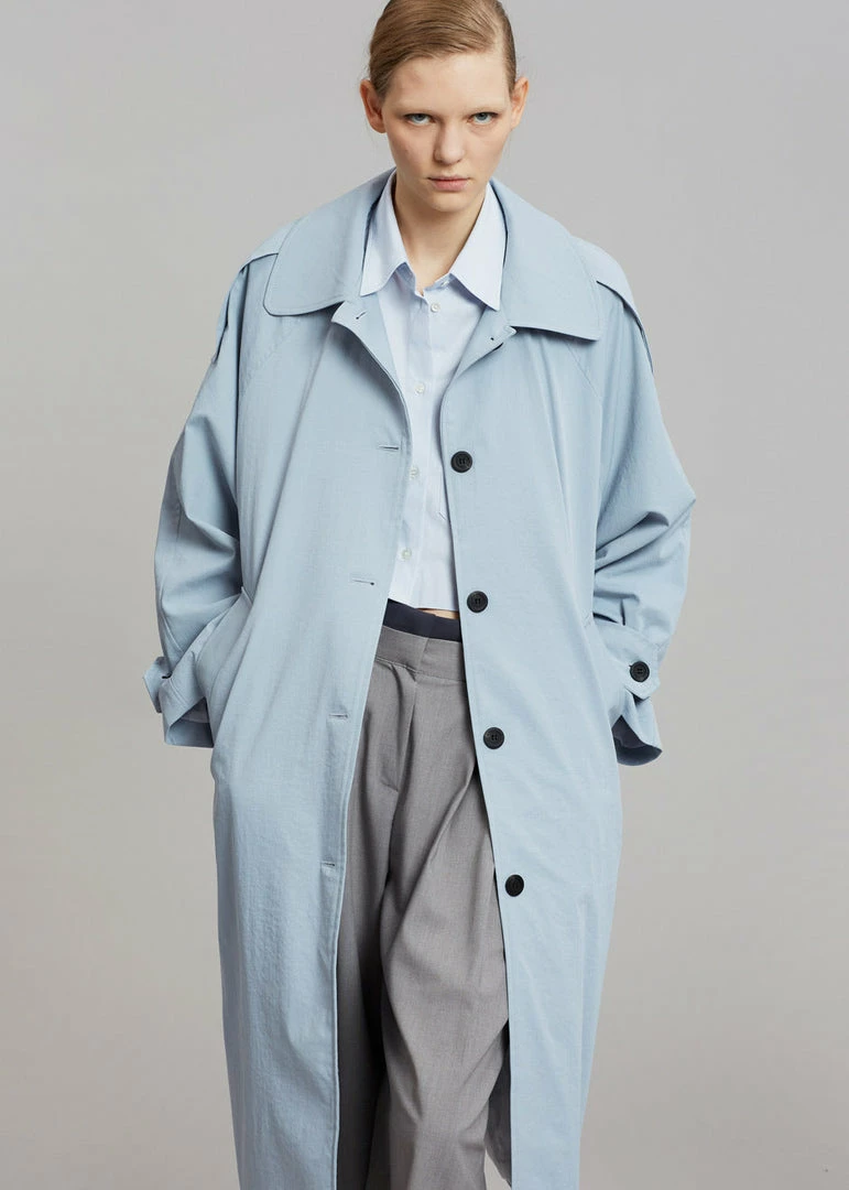 Hot Sale π€© The Frankie Shop CLOTHING Millie Trench π§₯ Coat - Pale Blue π― 1 The Frankie Shop CLOTHING Millie Trench Coat - Pale Blue