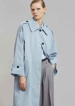 Hot Sale π€© The Frankie Shop CLOTHING Millie Trench π§₯ Coat - Pale Blue π― 15 The Frankie Shop CLOTHING Millie Trench Coat - Pale Blue