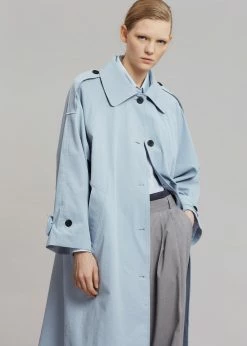Hot Sale π€© The Frankie Shop CLOTHING Millie Trench π§₯ Coat - Pale Blue π― 13 The Frankie Shop CLOTHING Millie Trench Coat - Pale Blue