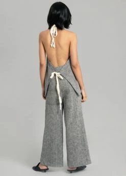 Black Fuchsia Mirl Backless Vest - Grey Melange