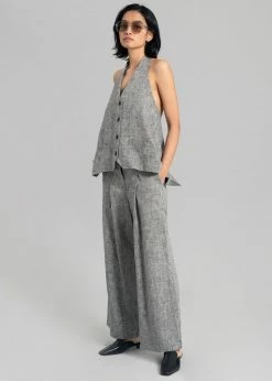 Black Fuchsia Mirl Wide Pants - Grey Melange
