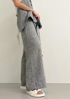 Black Fuchsia Mirl Wide Pants - Grey Melange