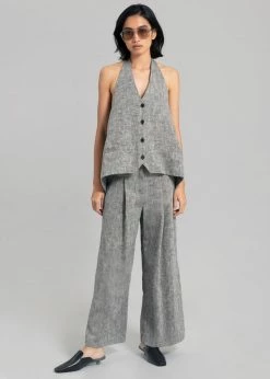 Black Fuchsia Mirl Wide Pants - Grey Melange