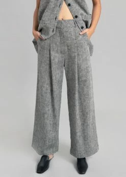 Black Fuchsia Mirl Wide Pants - Grey Melange