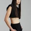 Another J Nanie Honeycomb Cropped Tee - Black CLOTHING