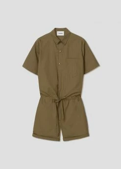 Men Nanushka Benja Short Sleeve Romper - Olive