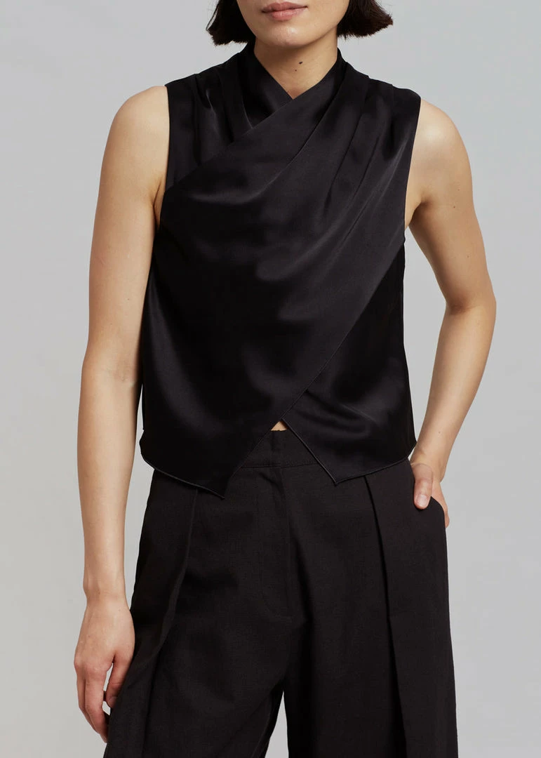 New π CLOTHING Nanushka Difya Sleeveless Top - Black β 2 CLOTHING Nanushka Difya Sleeveless Top - Black