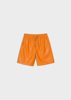 Nanushka Doxxi Vegan Leather Shorts - Orange