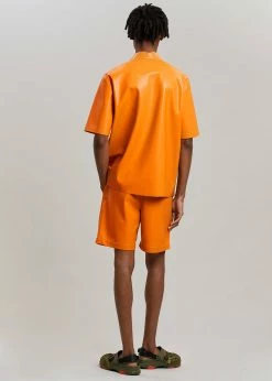 Nanushka Doxxi Vegan Leather Shorts - Orange