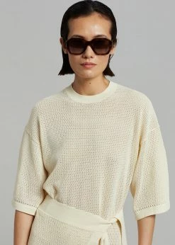 Nanushka Samira T-shirt Wrap Dress - Creme