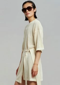 Nanushka Samira T-shirt Wrap Dress - Creme