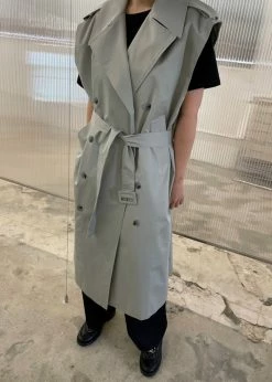 Deals β¨ The Frankie Shop CLOTHING Nexine Sleeveless Trench - Grey π― 18 The Frankie Shop CLOTHING Nexine Sleeveless Trench - Grey