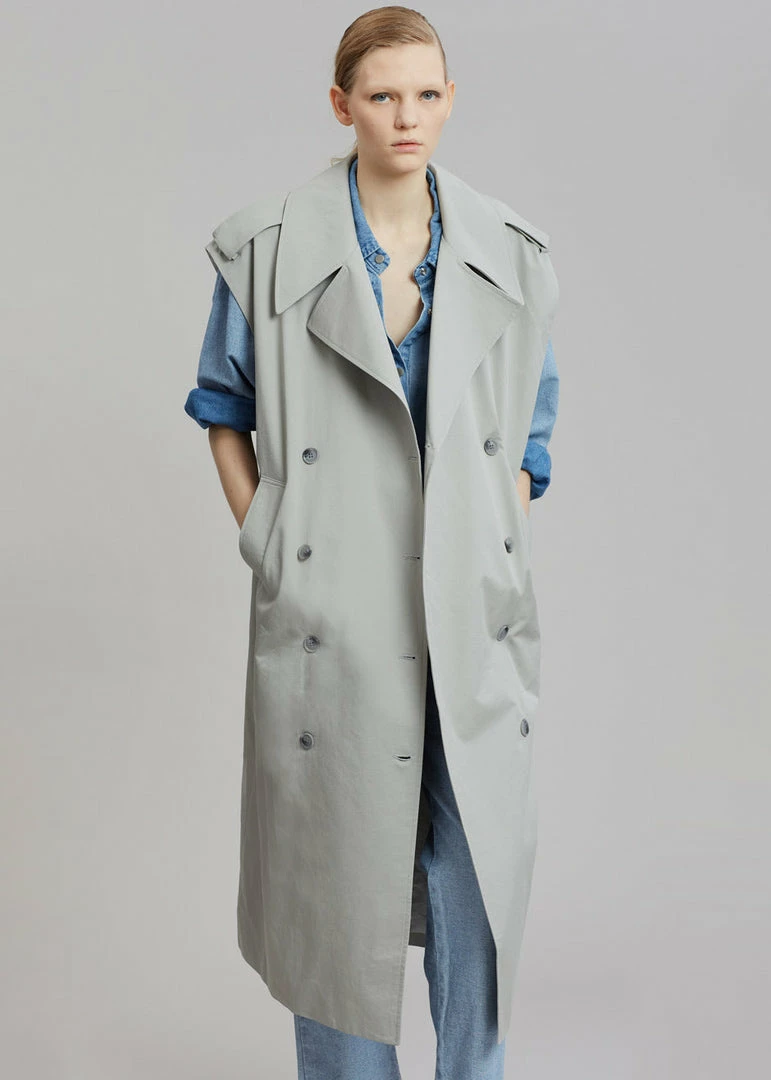 Deals β¨ The Frankie Shop CLOTHING Nexine Sleeveless Trench - Grey π― 10 The Frankie Shop CLOTHING Nexine Sleeveless Trench - Grey